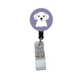 Teachers Aid Purple Checkered Maltese Retractable Badge Reel TE250097